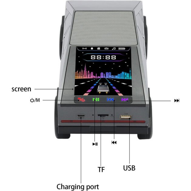 Haut-Parleur Bluetooth Pick-Up KP-828 – Son HD & LED Festive Mobile