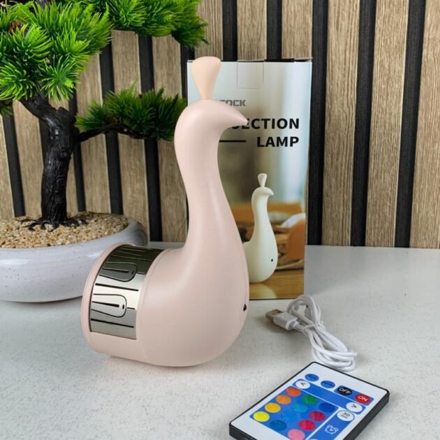 Lampe projecteur décorative paon rechargeable USB avec minuterie et mode auto/manual