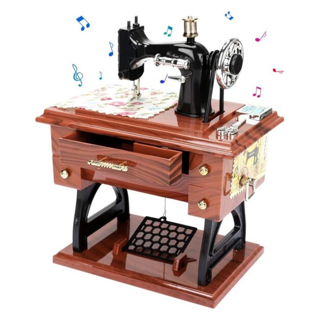 Boîte à Musique Miniature Machine à Coudre – Élégance et musique