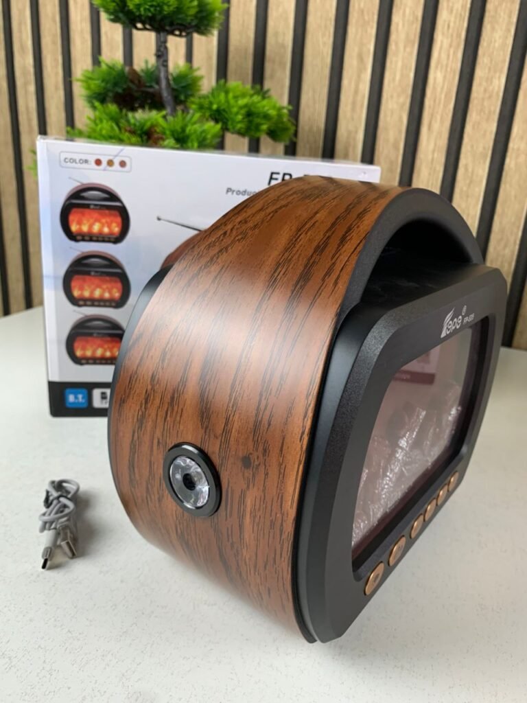 Enceinte Bluetooth décorative effet flamme avec radio FM, USB/TF, AUX et charge USB‑C