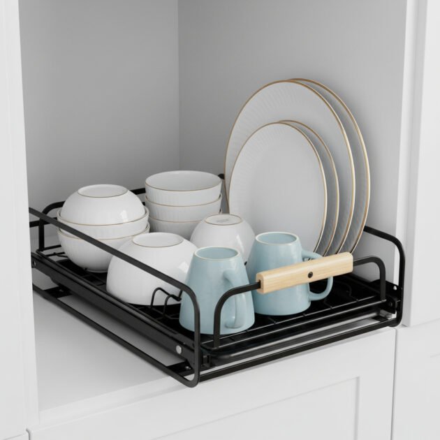 Égouttoir à Vaisselle avec Poignées en Bois – Élégance & Organisation Pratique