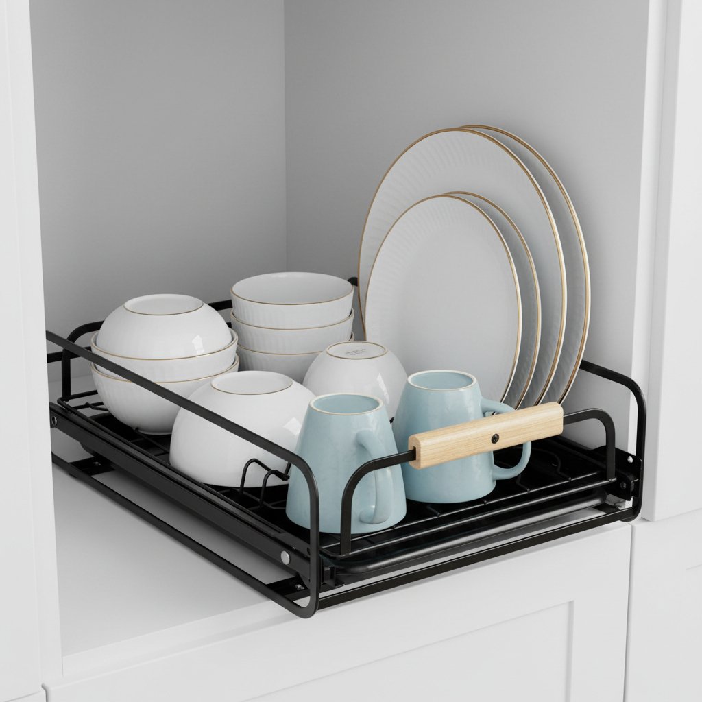 Égouttoir à Vaisselle avec Poignées en Bois – Élégance & Organisation Pratique