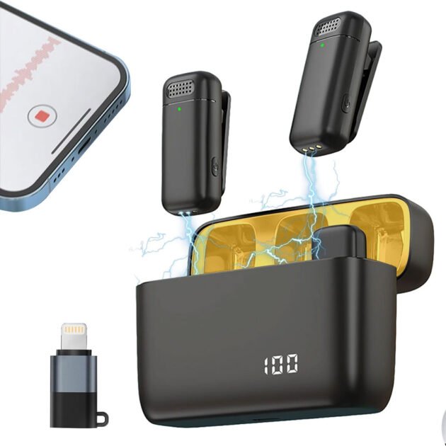 Microphone Lavalier Sans Fil Duo – Son professionnel, réduction de bruit ENC & connexion instantanée