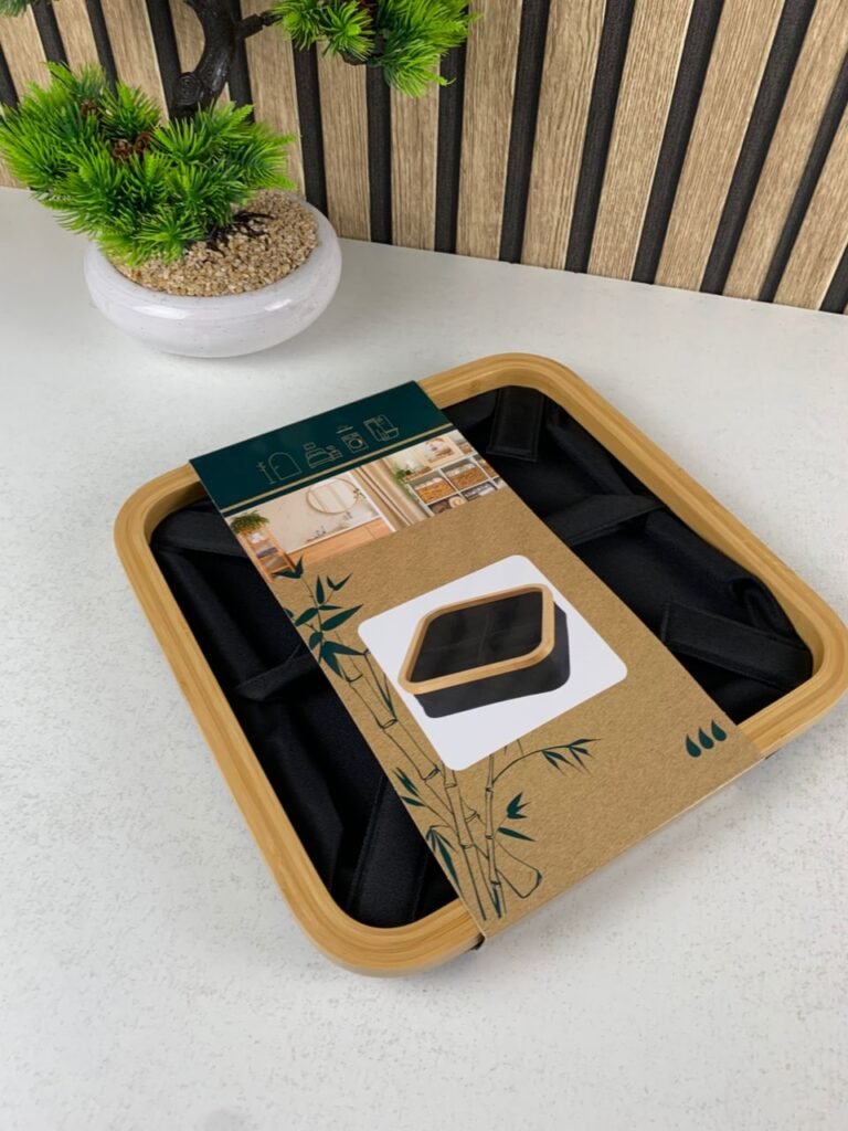 Panier de rangement pour salle de bain en feutre tissé 4 compartiments – Organisation chic et pratique au quotidien