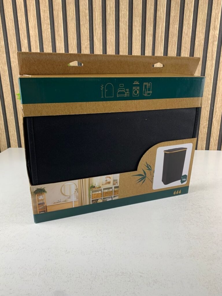 Panier à Linge Grande Capacité avec Couvercle & Poignée en Bambou – Organisation Élégante