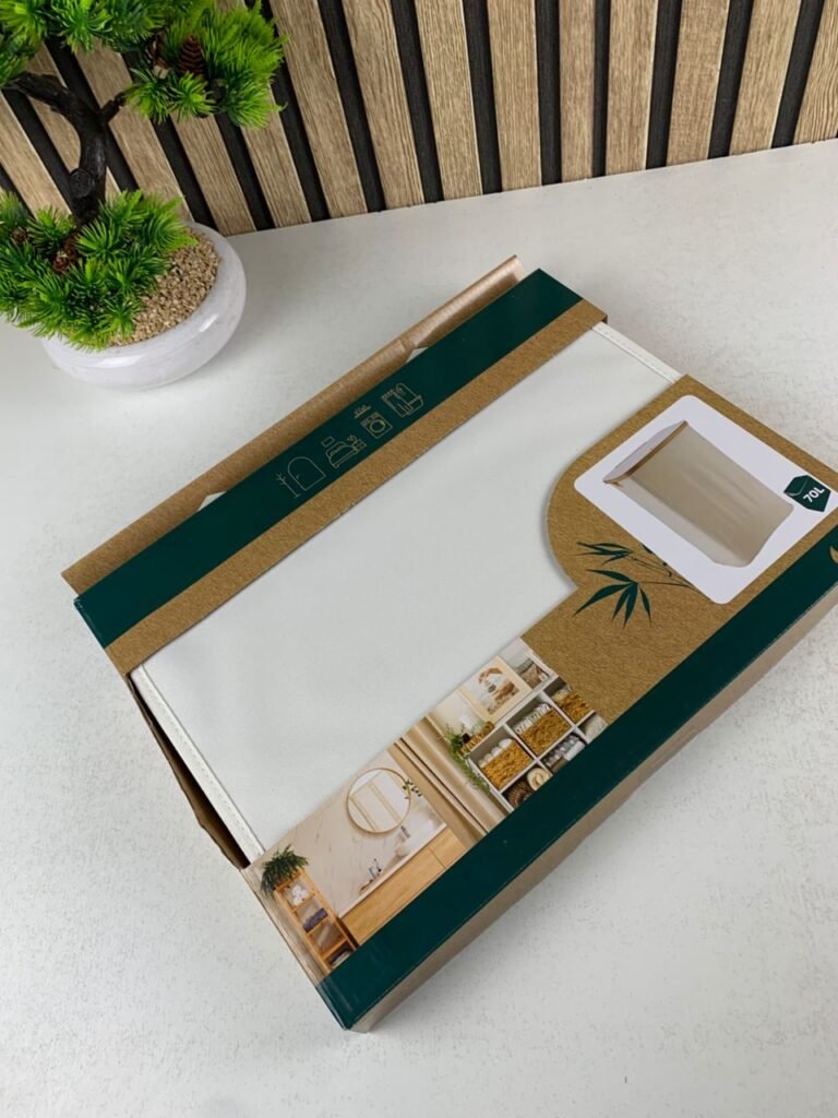 Panier à Linge Grande Capacité avec Couvercle & Poignée en Bambou – Organisation Élégante