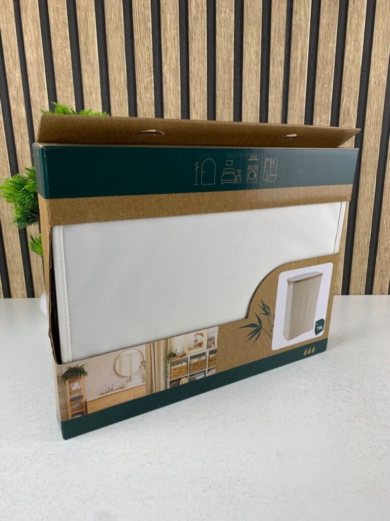 Panier à Linge Grande Capacité avec Couvercle & Poignée en Bambou – Organisation Élégante