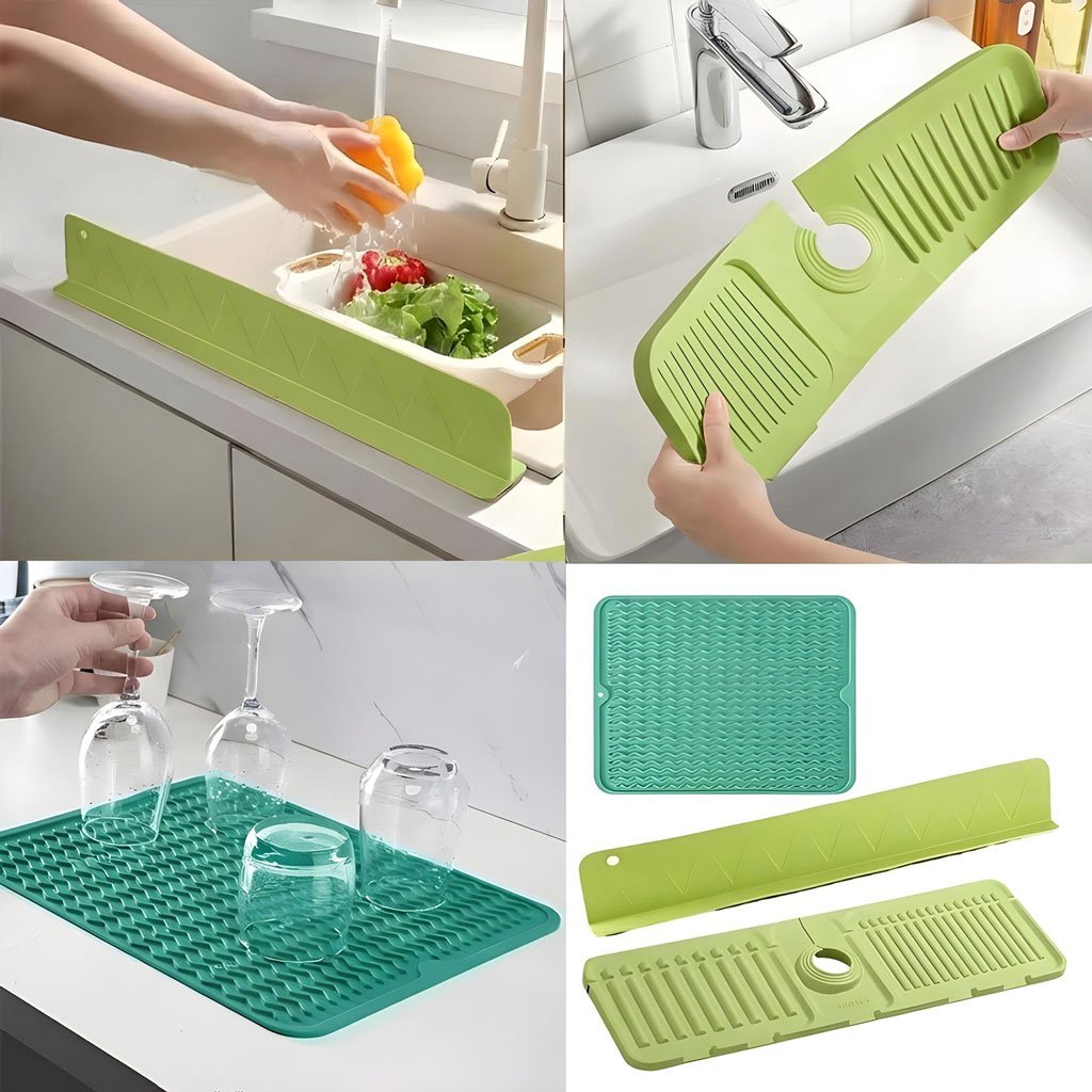 Pack de Protection & Séchage Complet pour Évier de Cuisine 3en1 – Zéro éclaboussures, zéro humidité, 100 % propreté