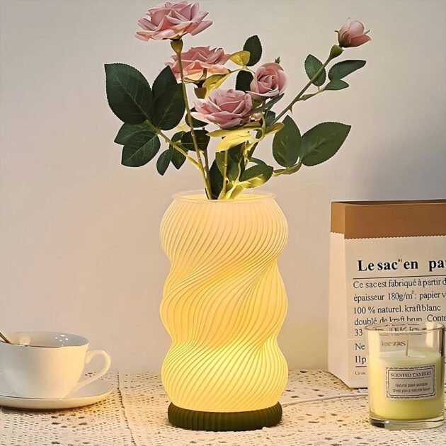 Lampe de Chevet & Vase Lumineux LED – Ambiance élégante et lumière sur mesure