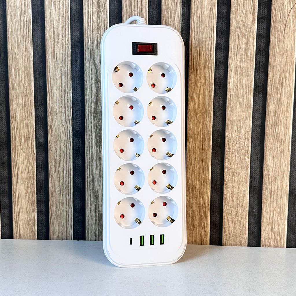 Rallonge Multiprise 10 Prises & 4 Ports USB 3250W – Puissance et organisation sans compromis - الصورة 5