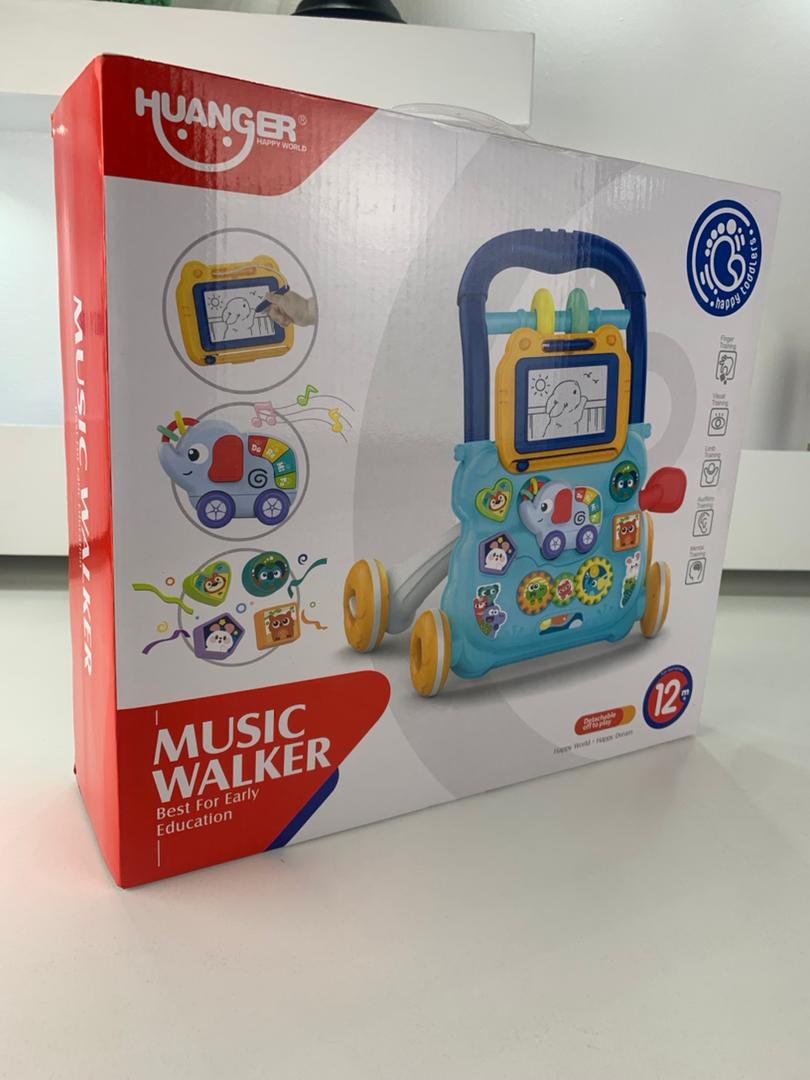 Trotteur Éducatif 2 en 1 avec Tableau de Dessin et Panneau Musical pour Bébé - الصورة 8