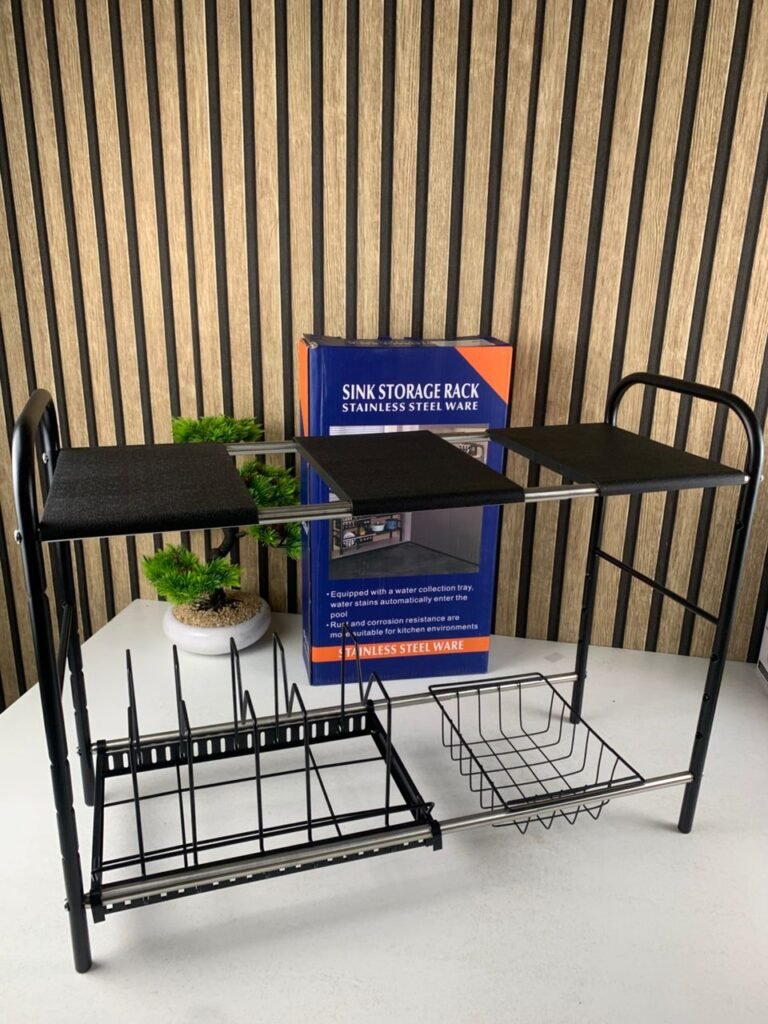 Étagère de Rangement Extensible 2 Niveaux – Organisation Intelligente & Gain de Place Optimal