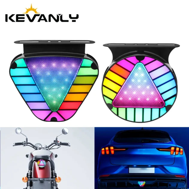 Feux stop triangulaires LED multicolores 12V–24V avec clignotement d’avertissement (lot de 2)