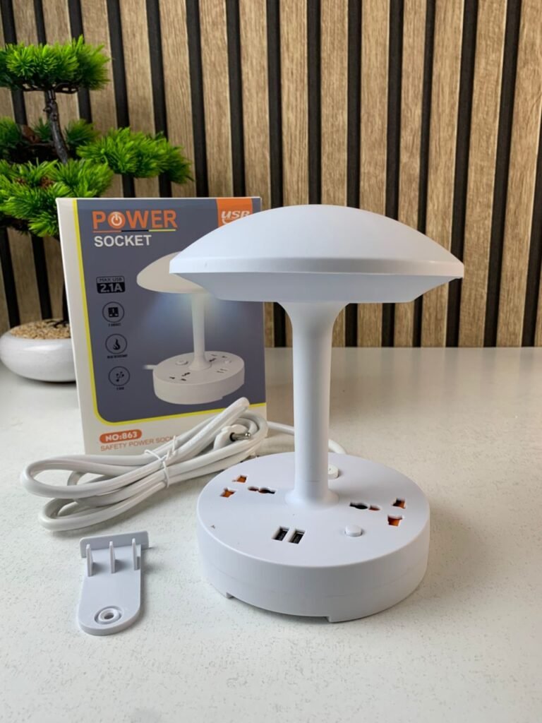 Multiprise & Lampe de Bureau 2500W avec USB – Contrôle Intelligent & Éclairage Modulable