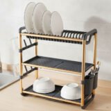 Égouttoir à Vaisselle en Aluminium de Haute Qualité 3 étages  – Organisation optimale et élégance