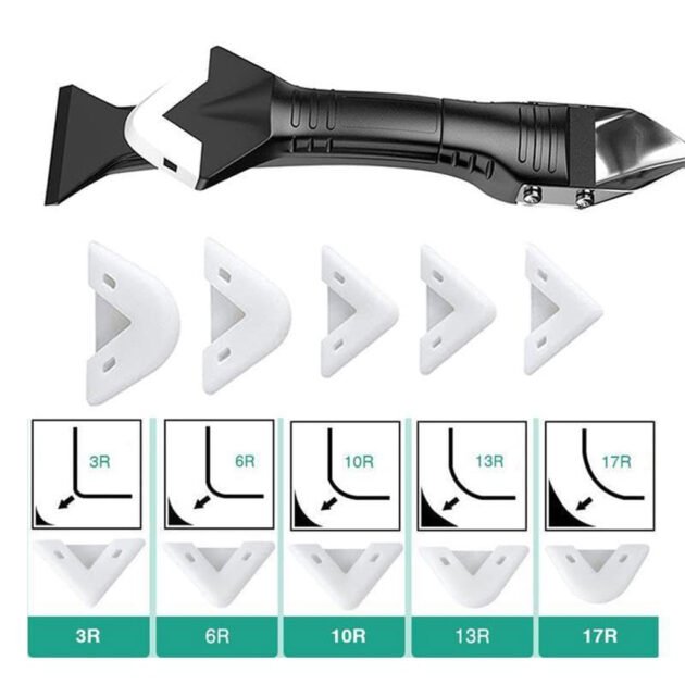 Outil 3-en-1 d’Élimination & Lissage du Silicone – Finition Parfaite, Rapide et Sans Effort