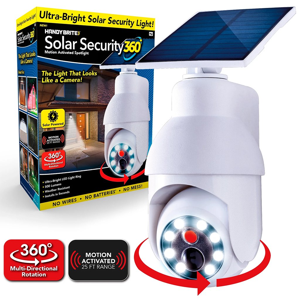 Faux Caméra Solaire 360° – Sécurité Visible & Éclairage Intelligent
