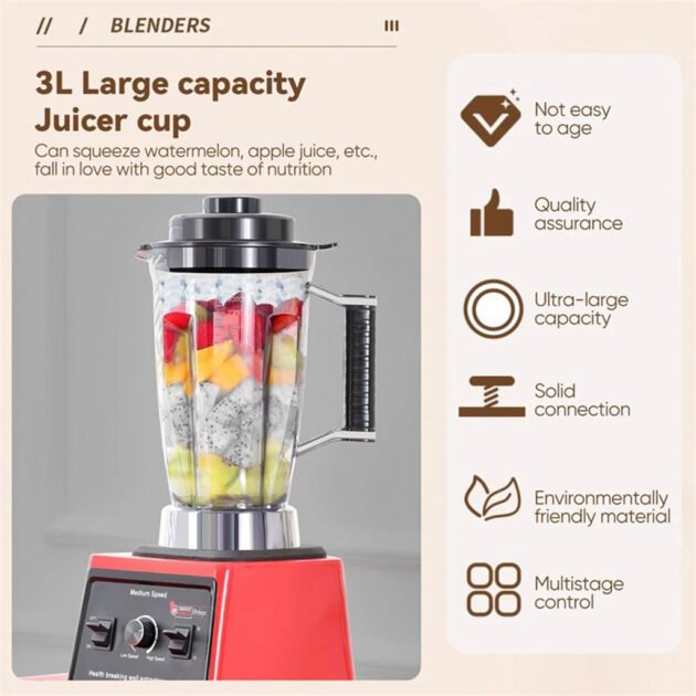 Soni Five Mixeur Blender Multifonction 3 en 1 7500W – Puissance extrême pour une cuisine professionnelle