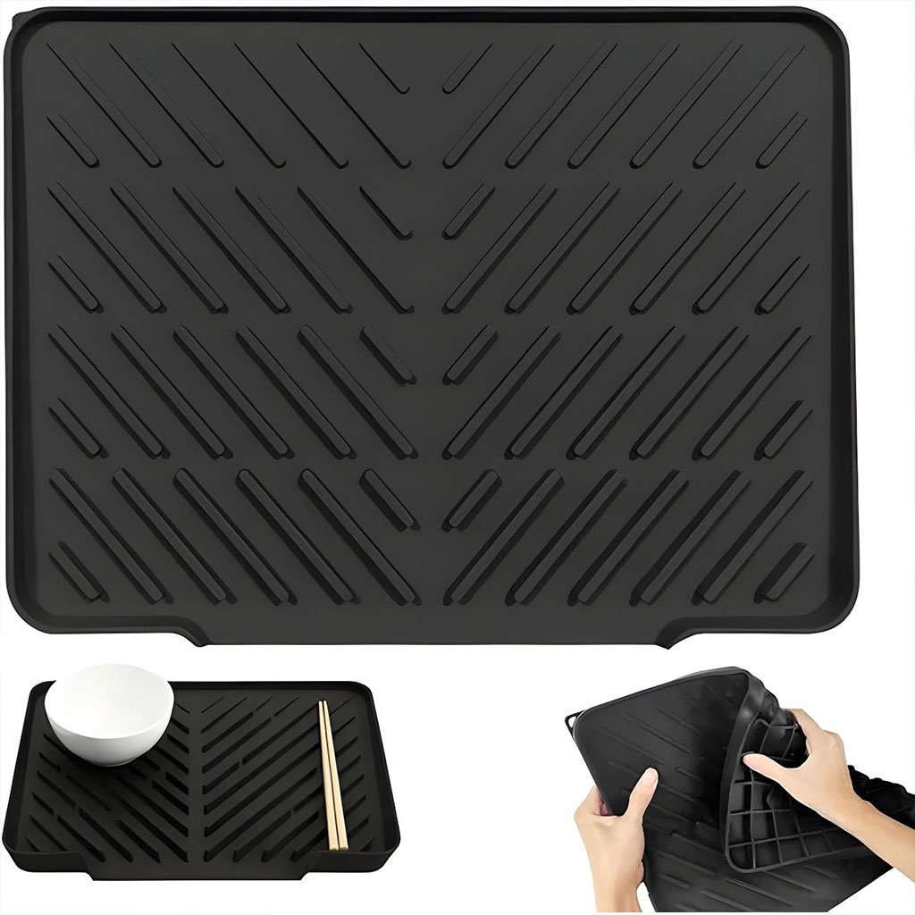 Tapis d’égouttage de vaisselle en silicone antidérapant – Séchage rapide et propreté durable
