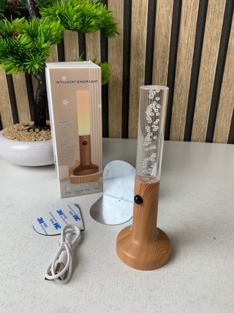 Applique murale rechargeable en bois avec détecteur de mouvement effet glow – Éclairez vos nuits avec style et intelligence