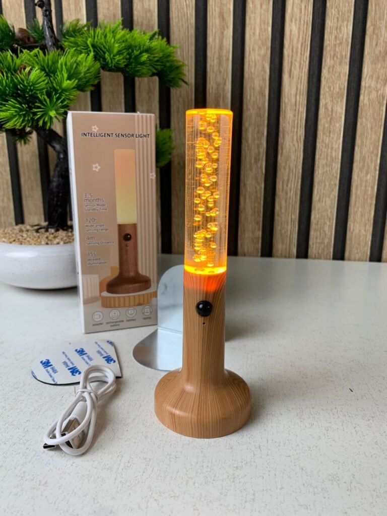 Applique murale rechargeable en bois avec détecteur de mouvement effet glow – Éclairez vos nuits avec style et intelligence