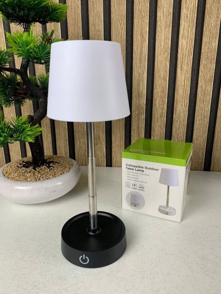 Lampe de Table LED Télescopique Rechargeable – Design Élégant, Tactile & Hauteur Réglable