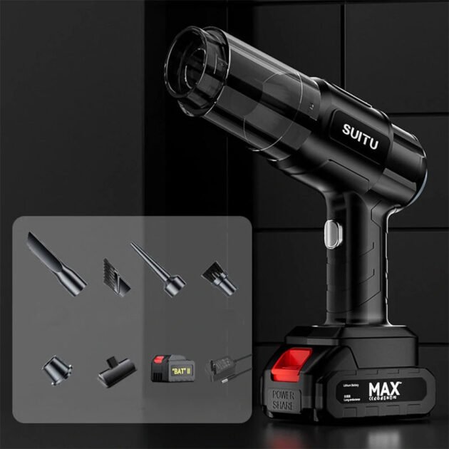 Aspirateur de Voiture à Main 21 000 Pa Sans Fil avec Batterie Rechargeable