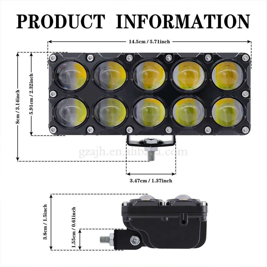 Feux antibrouillard 2PCS LED 6000K blanc 12–24V IP67 longue durée - الصورة 2