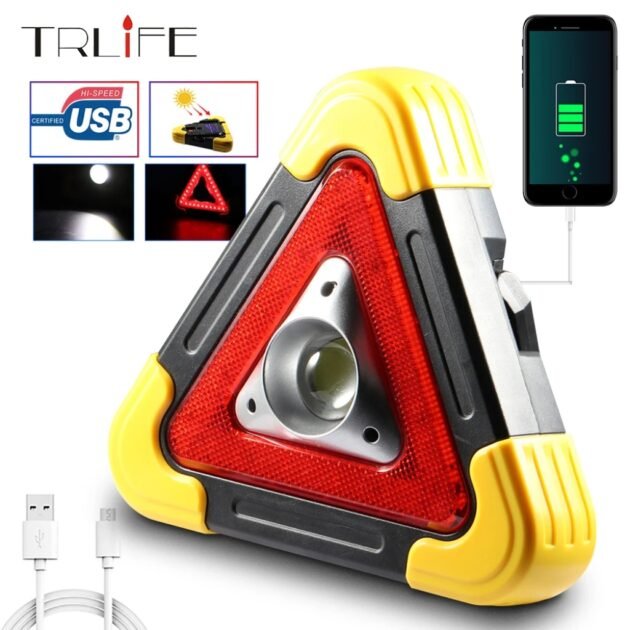 Triangle d’Alerte LED Multifonction HB-6609 – Torche Solaire 10W
