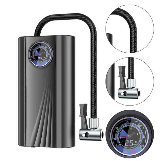 Compresseur d'Air Portable 12V – Gonflage Rapide, Précision Digitale & Polyvalence Totale