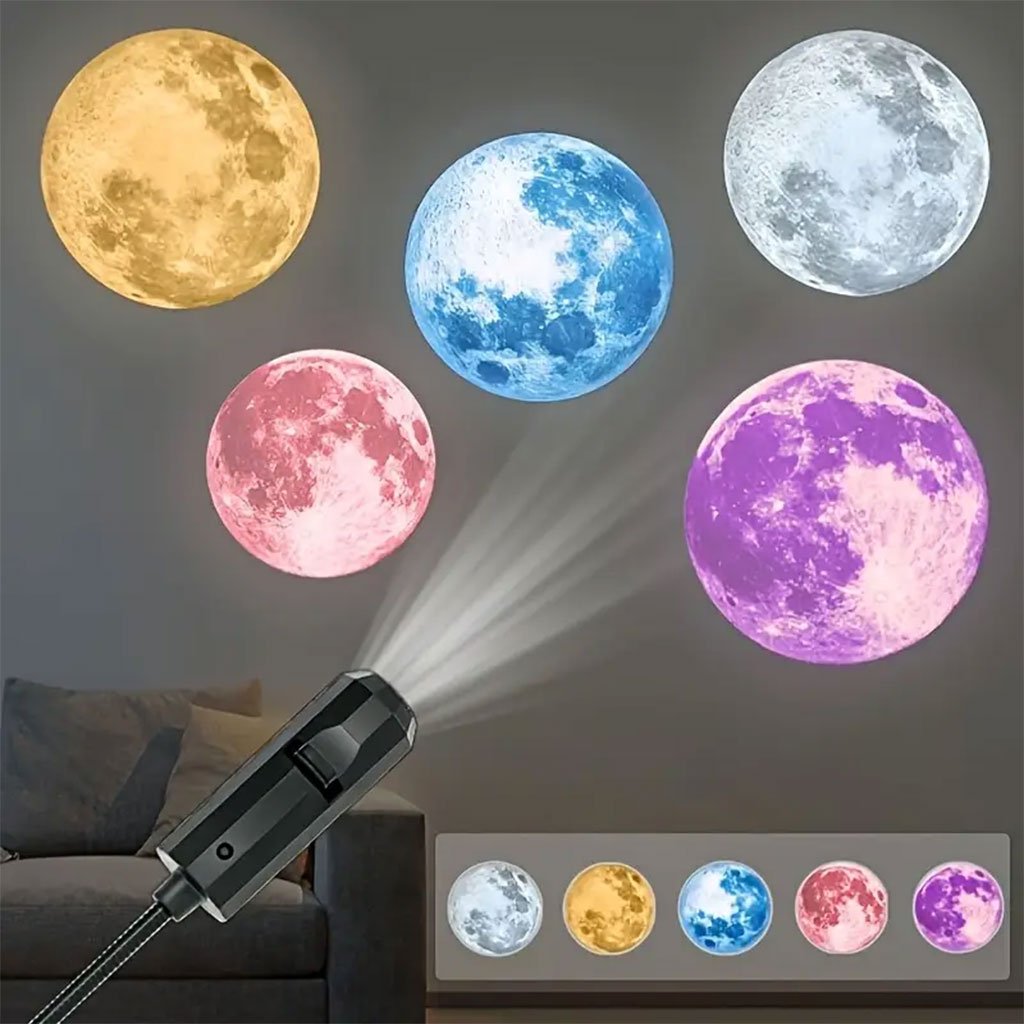 Projecteur Terre & Lune USB avec 3 Disques – Voyage Lumineux & Ambiance Cosmique - الصورة 8