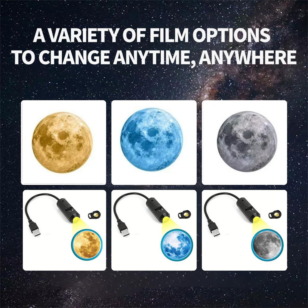 Projecteur Terre & Lune USB avec 3 Disques – Voyage Lumineux & Ambiance Cosmique - الصورة 5
