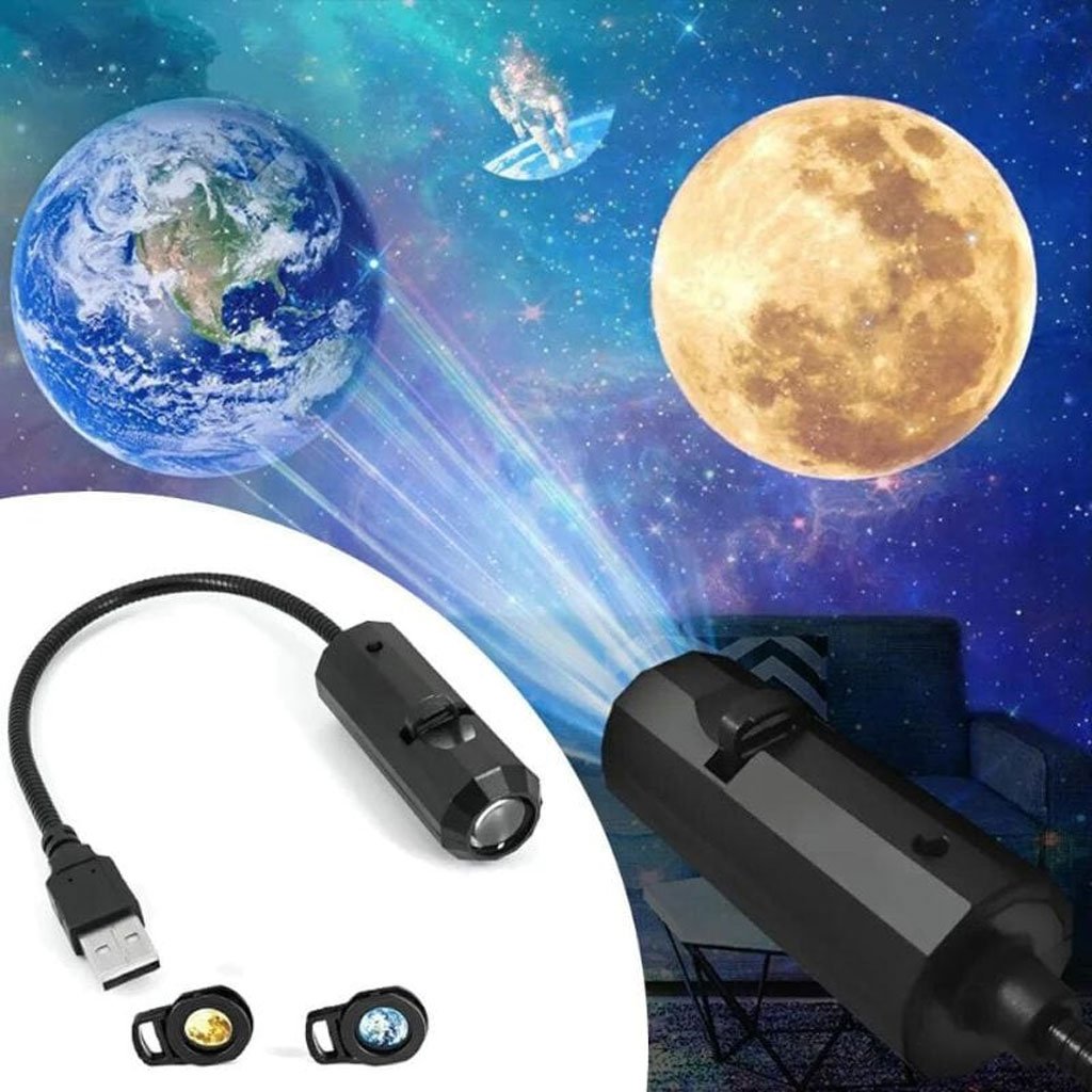 Projecteur Terre & Lune USB avec 3 Disques – Voyage Lumineux & Ambiance Cosmique - الصورة 6