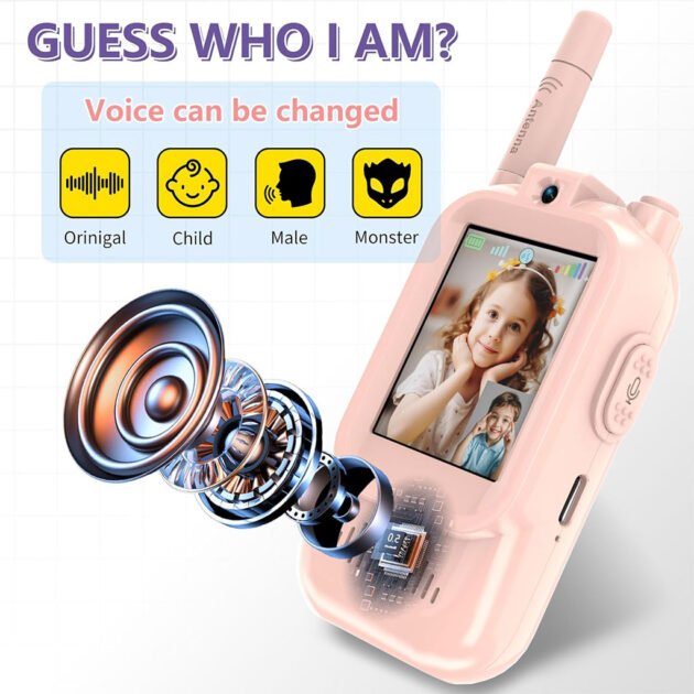 Dricar Walkie Talkie Vidéo – Appels Visio HD, Effets Vocaux & Connexion Privée Sécurisée