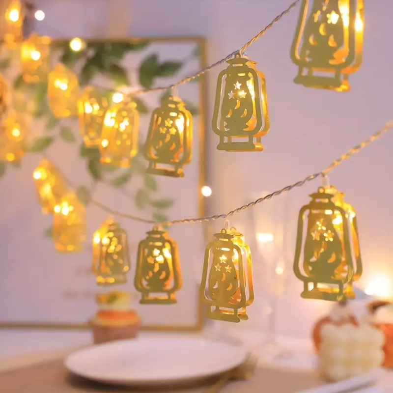 Guirlande Lumineuse Ramadan Fawanis 1,6 m (10 Fanal LED) – Ambiance Spirituelle Élégante & Chaleureuse - الصورة 3