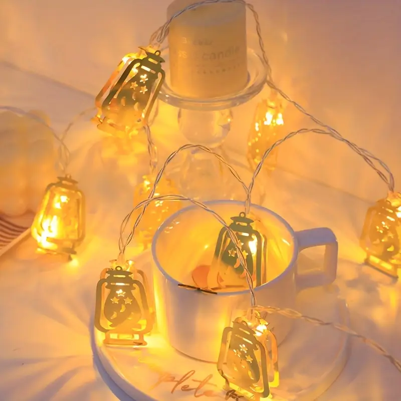 Guirlande Lumineuse Ramadan Fawanis 1,6 m (10 Fanal LED) – Ambiance Spirituelle Élégante & Chaleureuse - الصورة 4