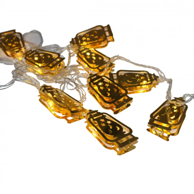 Guirlande Lumineuse Ramadan Fawanis 1,6 m (10 Fanal LED) – Ambiance Spirituelle Élégante & Chaleureuse
