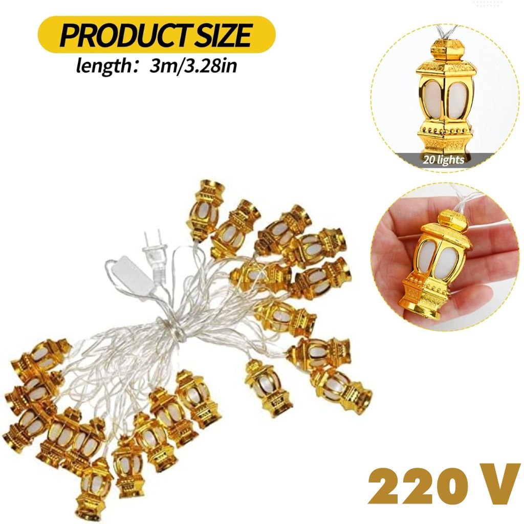 Pack Décoration Ramadan Fawanis + Guirlande Lumineuse 5 Pièces – Ambiance Spirituelle - الصورة 5