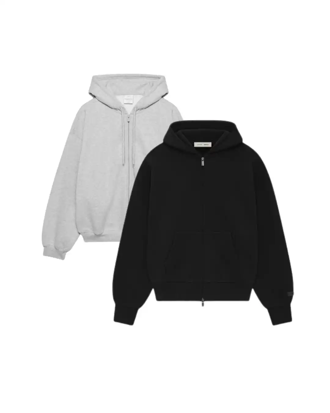Hoodie 100% Coton High Quality – Gris / Noir