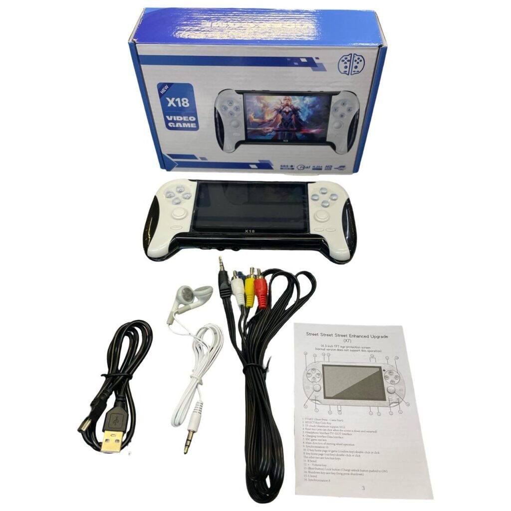 X18 Console Portable 10000+ Jeux – Écran 4.3’’ Batterie 2500mAh