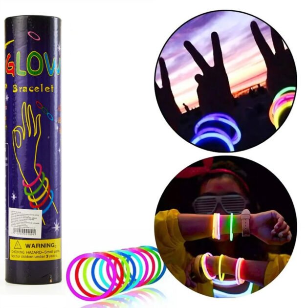 Glow Sticks Bulk Party Favors 50pcs 8inch – Bracelets Lumineux Party Time
