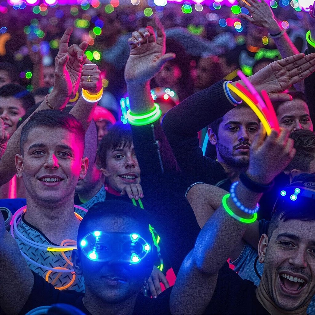 Glow Sticks Bulk Party Favors 50pcs 8inch – Bracelets Lumineux Party Time - الصورة 4