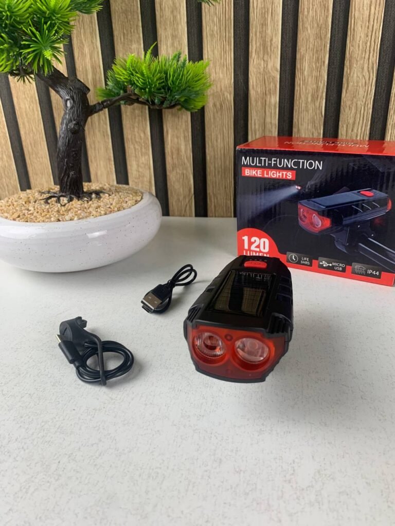 Lampe Solaire Vélo & Trottinette avec Sonnette et Alarme – Éclairage LED Multifonction