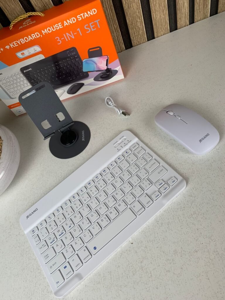 Clavier & Souris Bluetooth avec Support Téléphone – Productivité 3-en-1 sans limites