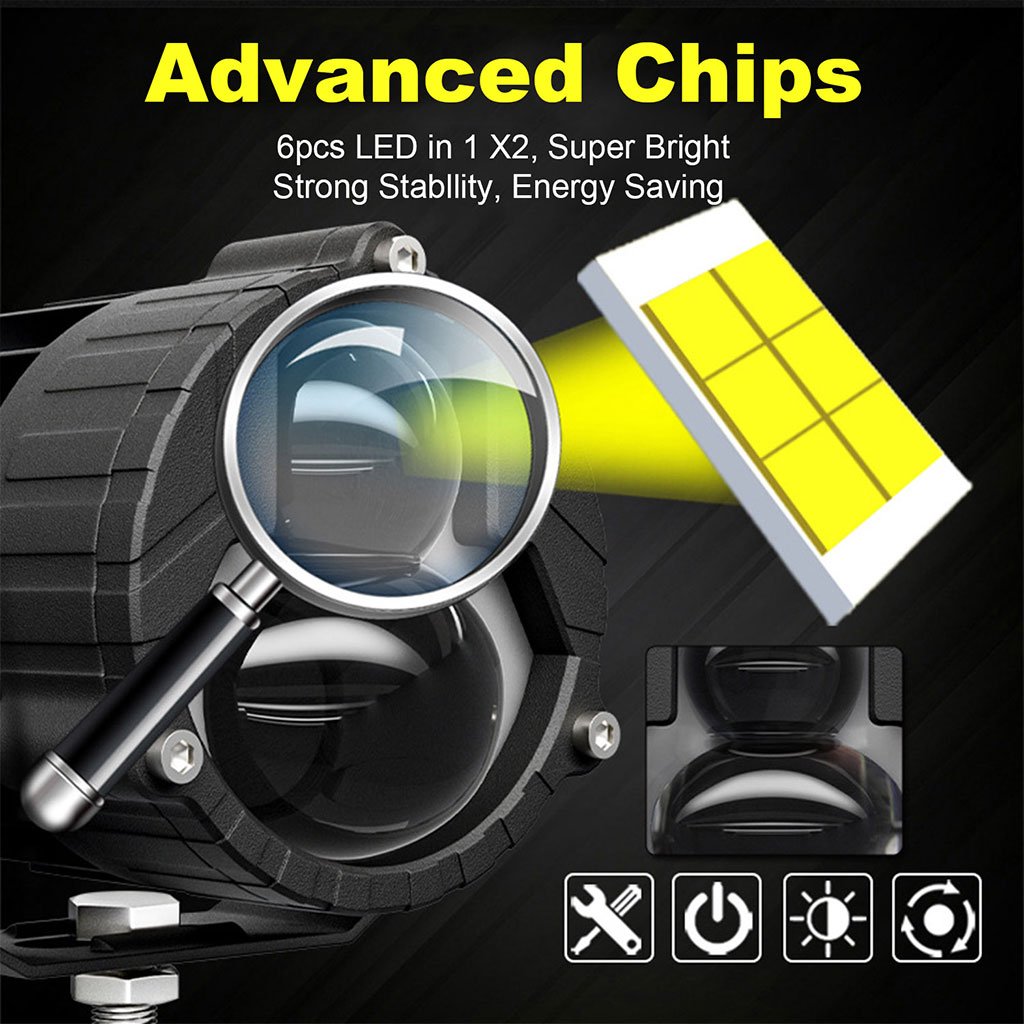 Phares Additionnels LED Moto – Projecteurs Anti-Brouillard Haute Performance (2 Pcs) - الصورة 4