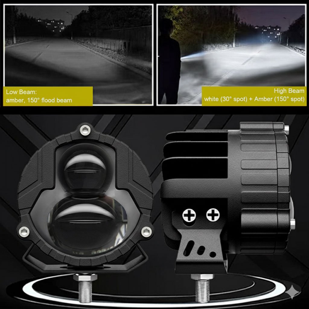 Phares Additionnels LED Moto – Projecteurs Anti-Brouillard Haute Performance (2 Pcs) - الصورة 3