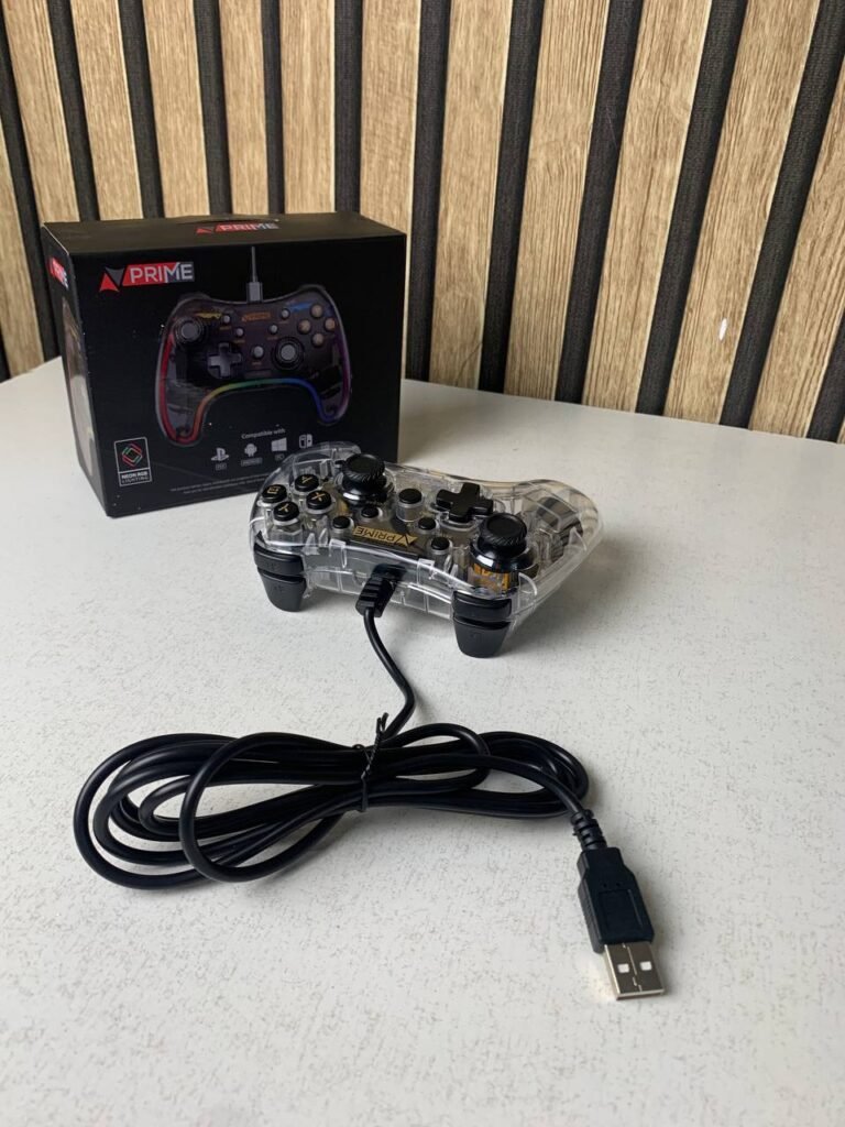 Manette de Jeu Filaire PG-002W avec Éclairage Néon RGB