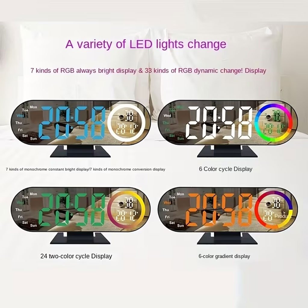 Réveil Numérique USB avec Lumière d’Ambiance RVB – L’alliance de la technologie et du style