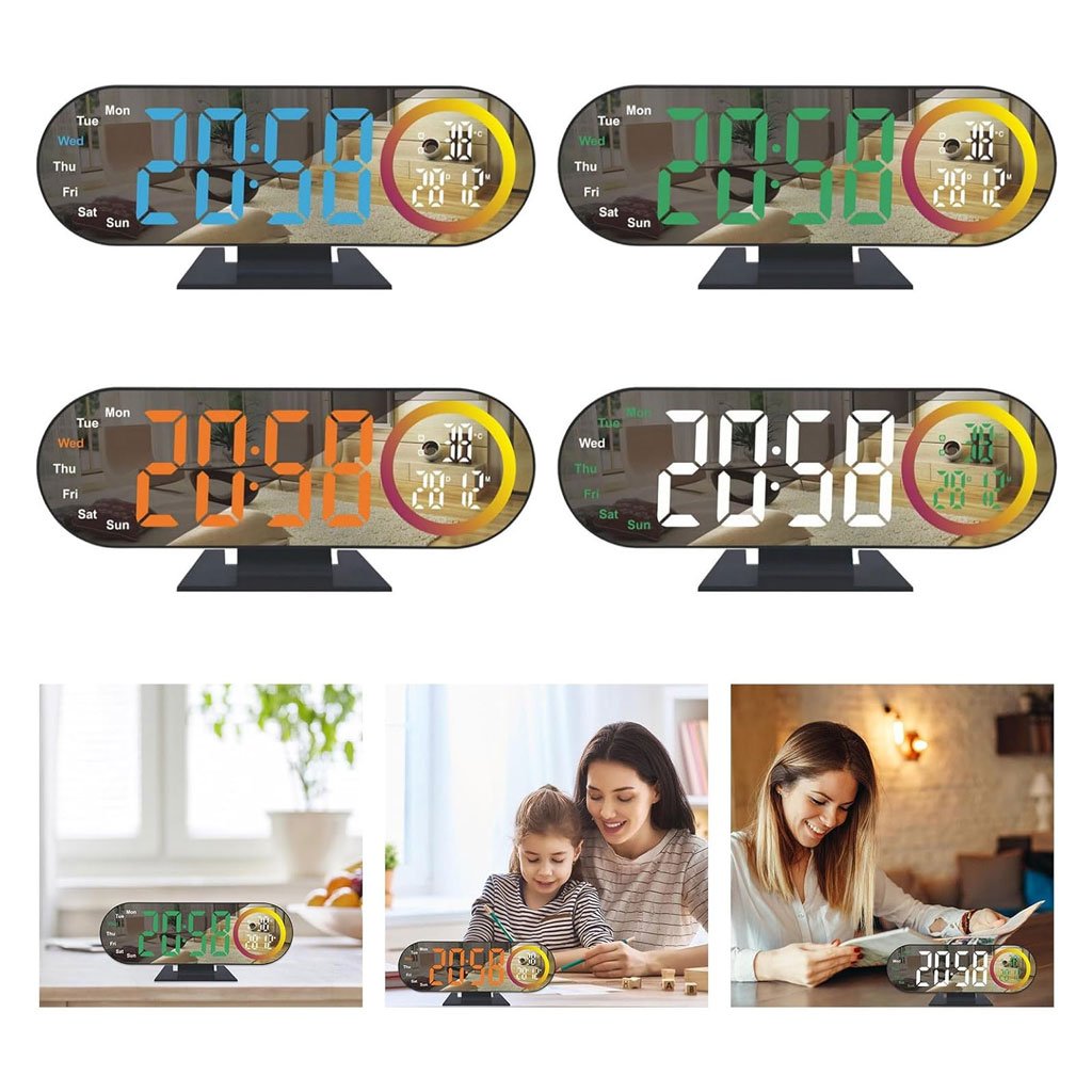 Réveil Numérique USB avec Lumière d’Ambiance RVB – L’alliance de la technologie et du style