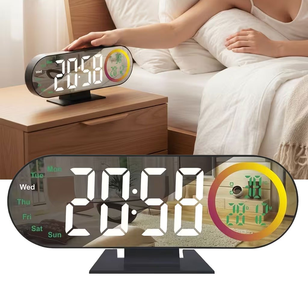 Réveil Numérique USB avec Lumière d’Ambiance RVB – L’alliance de la technologie et du style